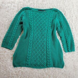 Jeanne Pierre Boat Neck Sweater 3/4 Sleeve